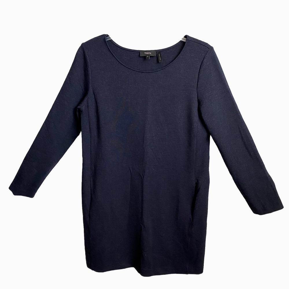 Theory Women's‎ Dark Grey Long Sleeve Dress Stretch/Pockets Size S